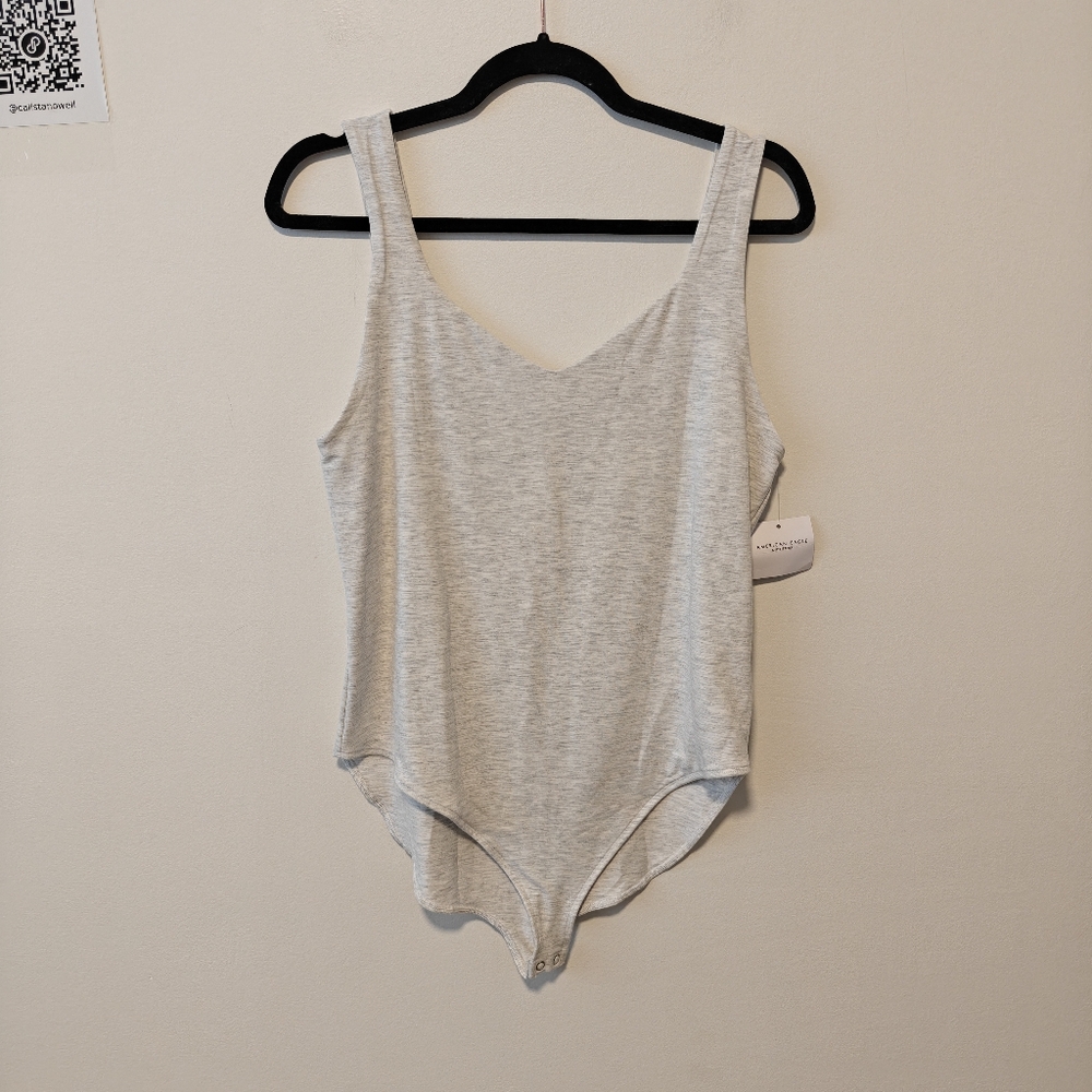 American Eagle Outfitters Light Gray Bodysuit
